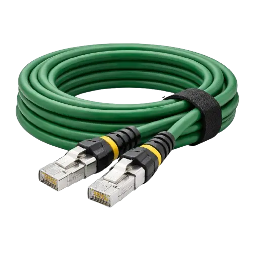 High-flexible industrial drag chain Ethernet cable with shielded RJ45 connectors, manufactured by professional OEM factory.