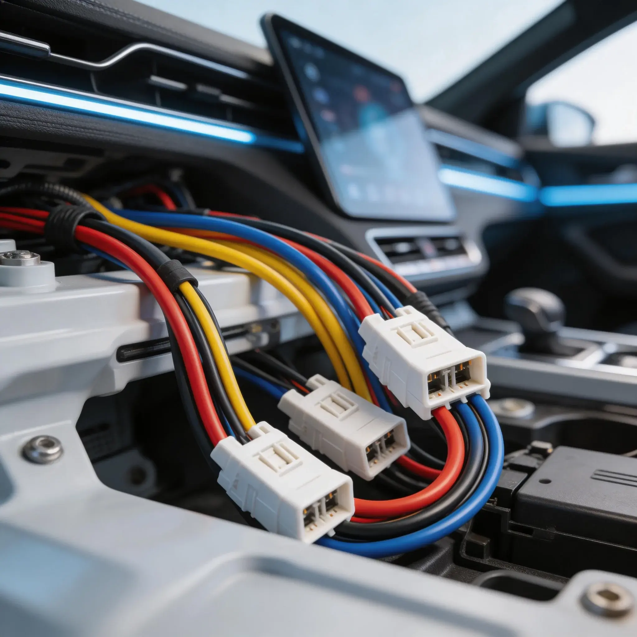 Custom engineered wire harnesses designed for electric vehicles and automotive systems.