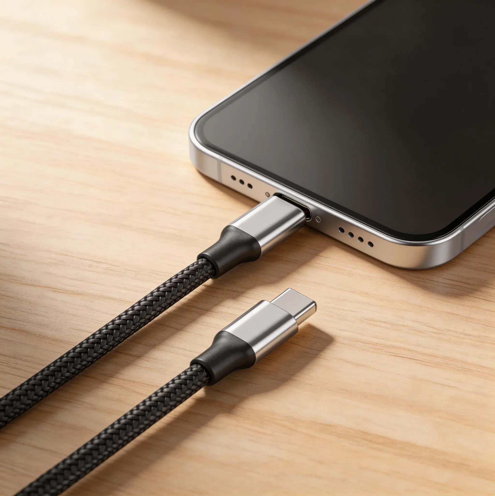 Premium braided PD fast charging Type-C cables for modern consumer electronics.